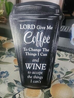 Coffee & Wine Decorative Sign - Black